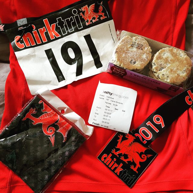 Chirk Triathlon 2019: medal and goody bag
